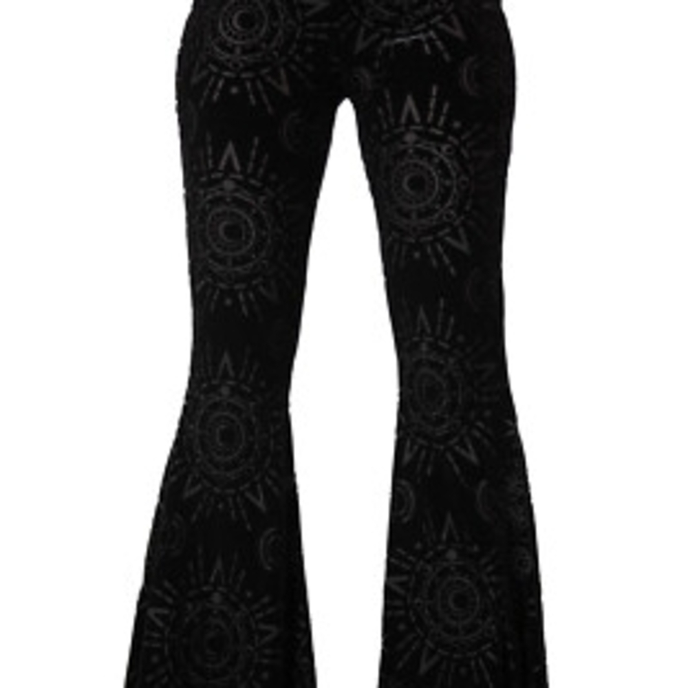 Killstar Black EVIL EYE velvet Flare Pants